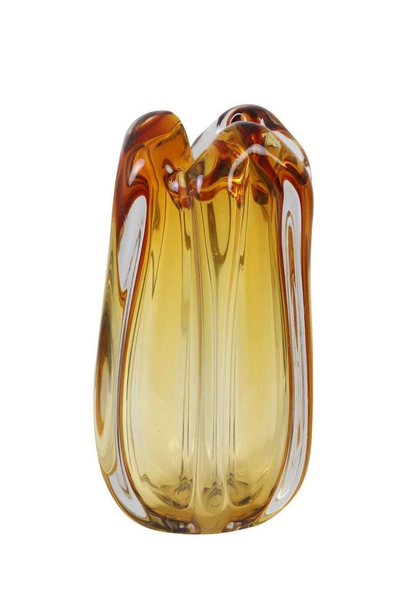 Murela Amber Glass Vase 28cm