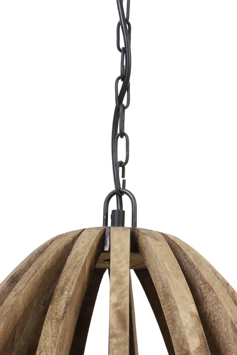 Haranka Dark Brown Wood Pendant Light 38cm