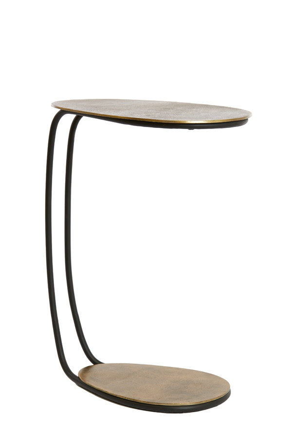 Marsh Antique Bronze Metal Oval Side Table