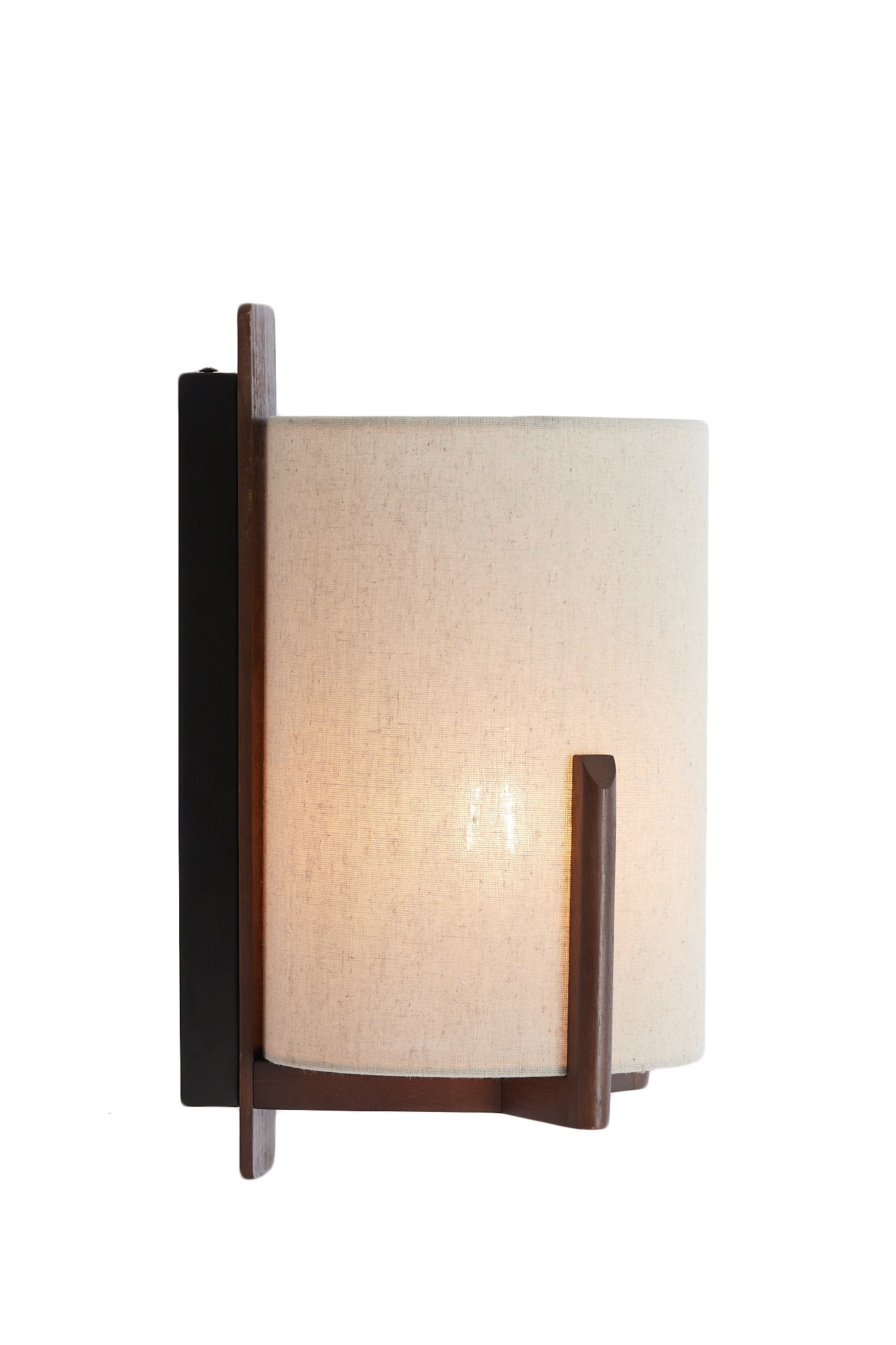 Litto Dark Brown & Natural Linen Wall Light