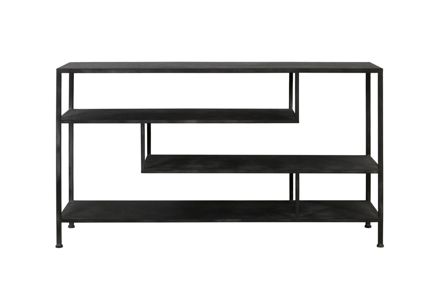 Ylaya Antique Black Metal Console Table