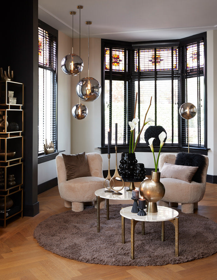 Medina Antique Bronze & Smoked Glass Pendant Light 40cm