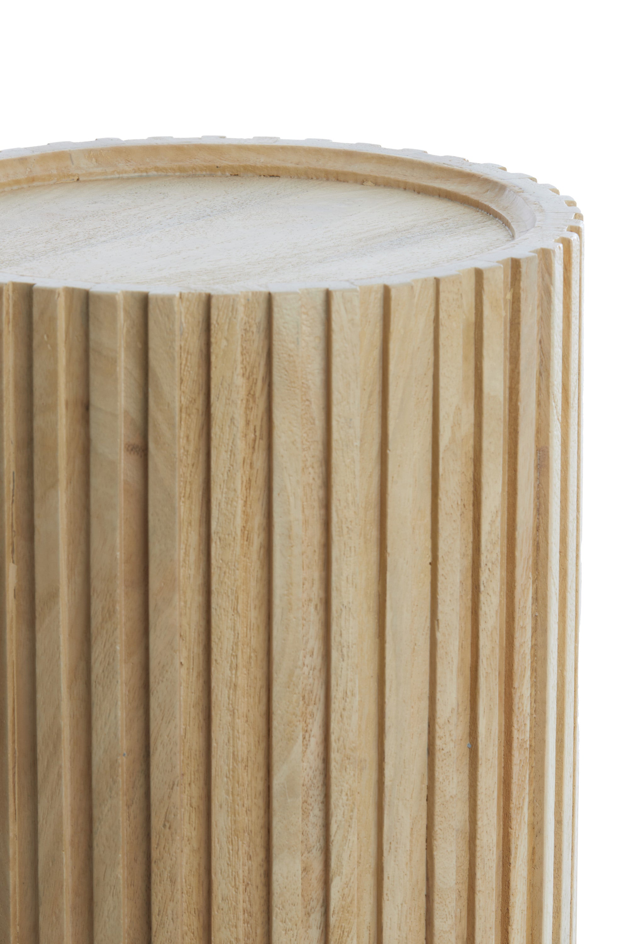 Kiyose Natural Mango Wood Round Side Table