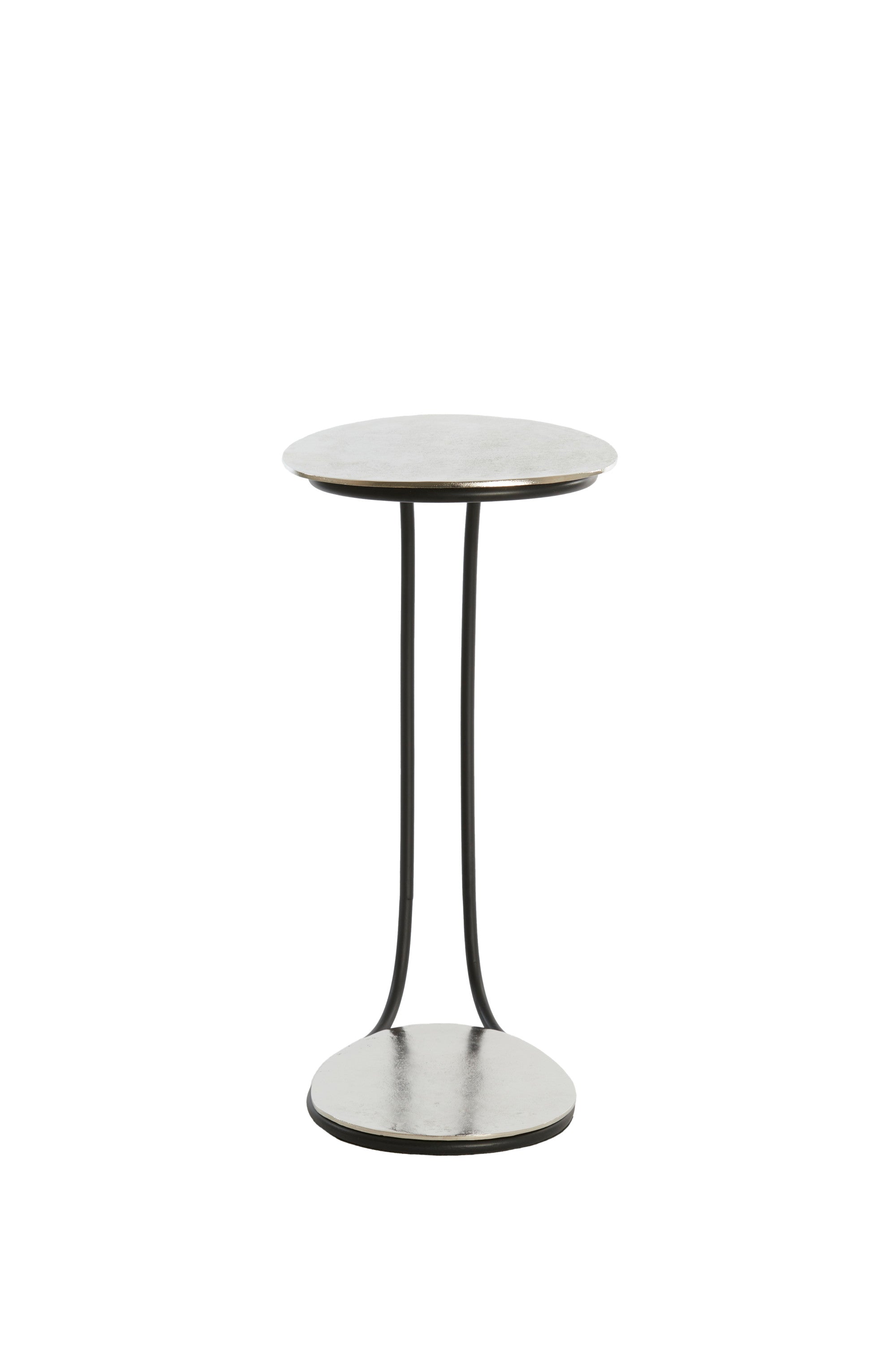 Marsh Raw Nickel & Black Metal Oval Side Table