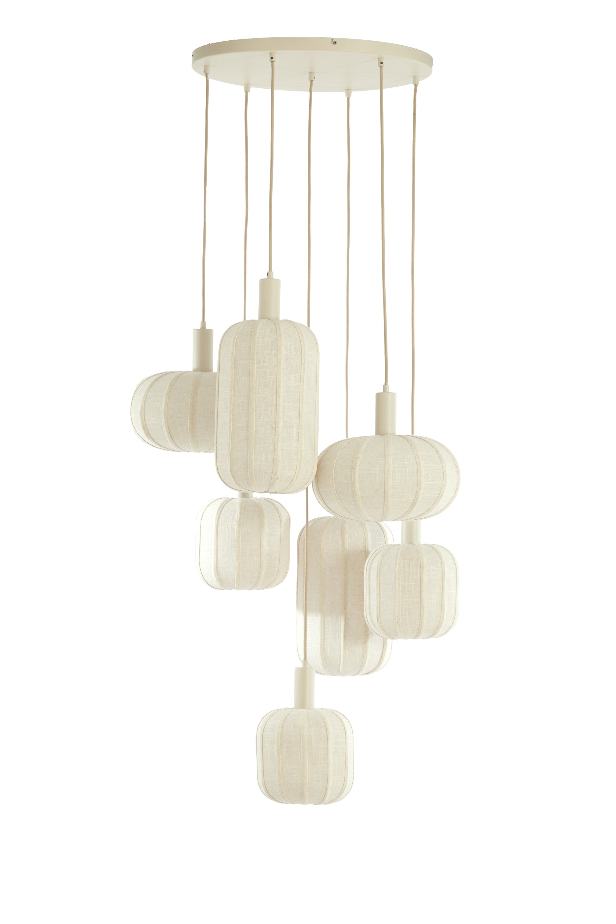 Tufia Cream Linen 7 Light Pendant Light