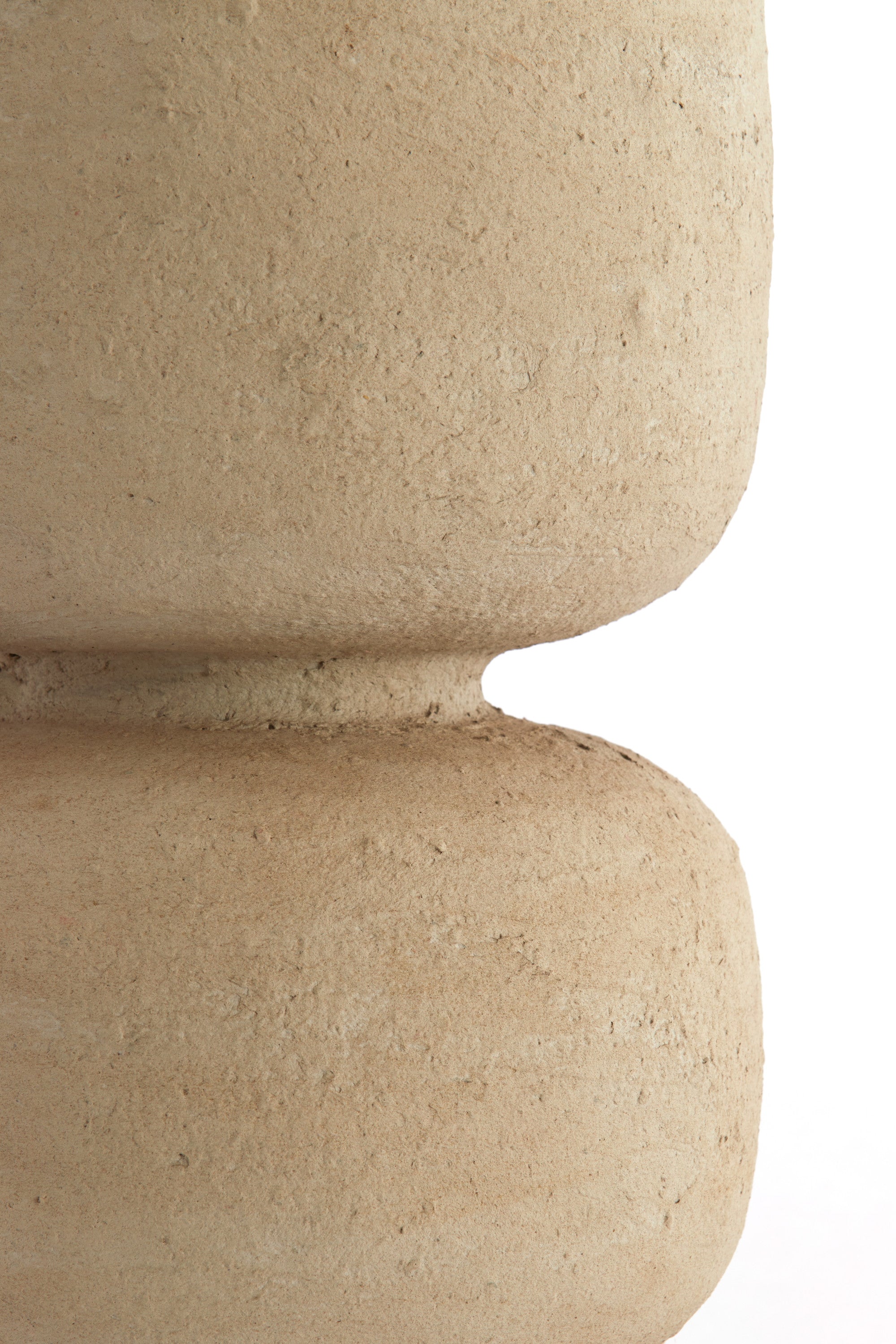 Jalon Beige Papier Mâché Round Side Table