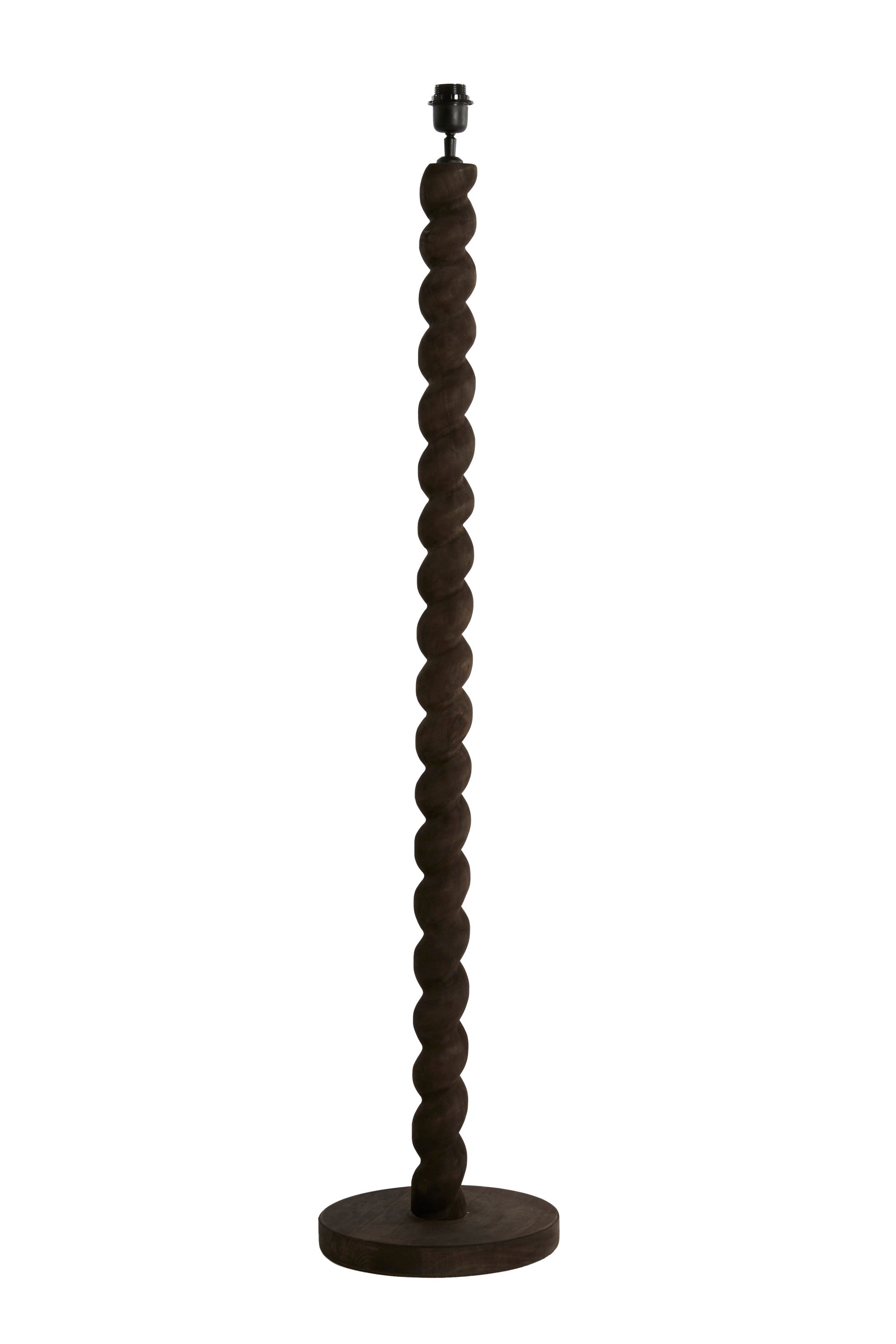 Nanno Matt Grey/Brown Wood Floor Lamp Base