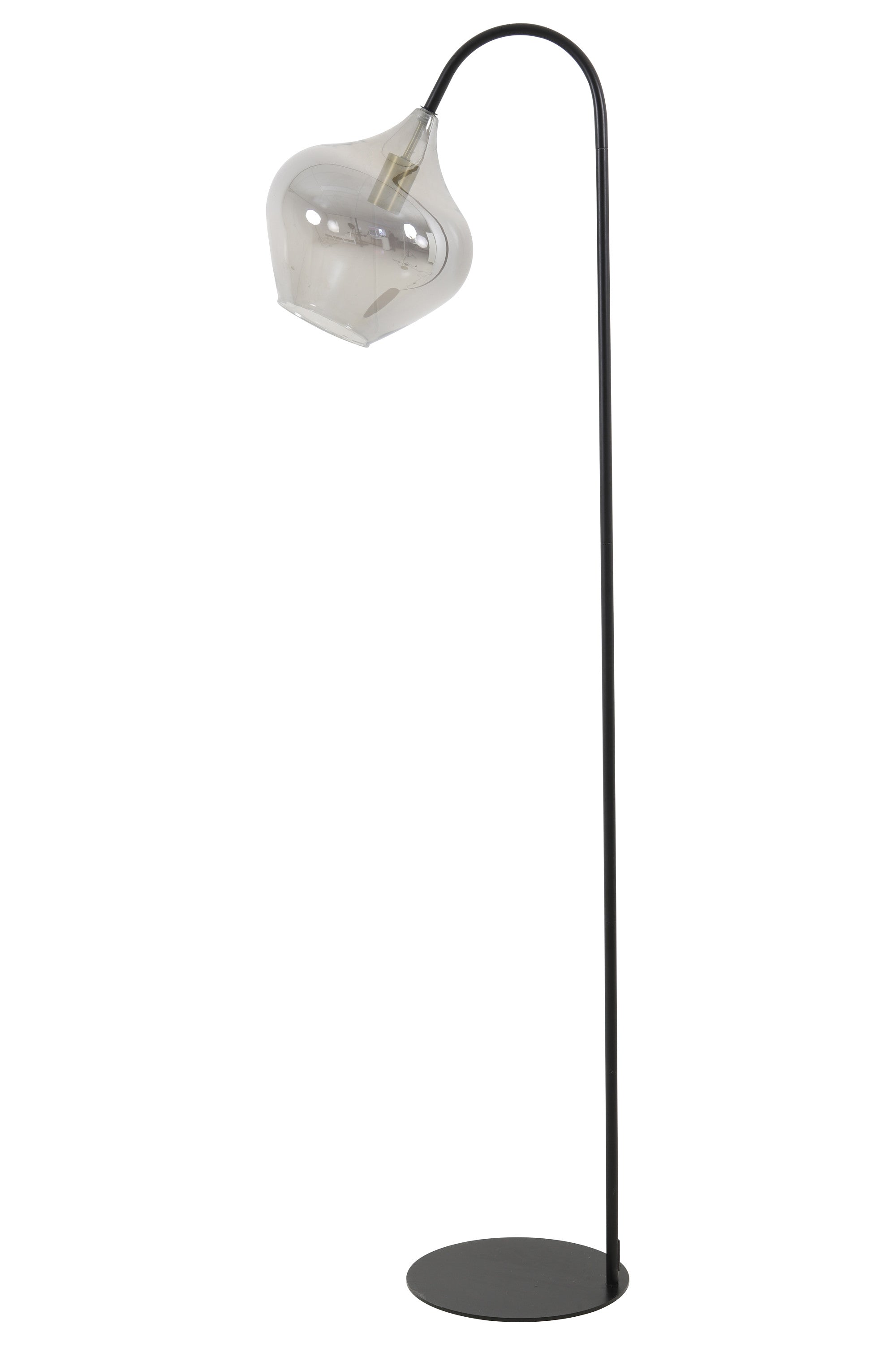 Rakel Matt Black & Smoked Glass Floor Lamp