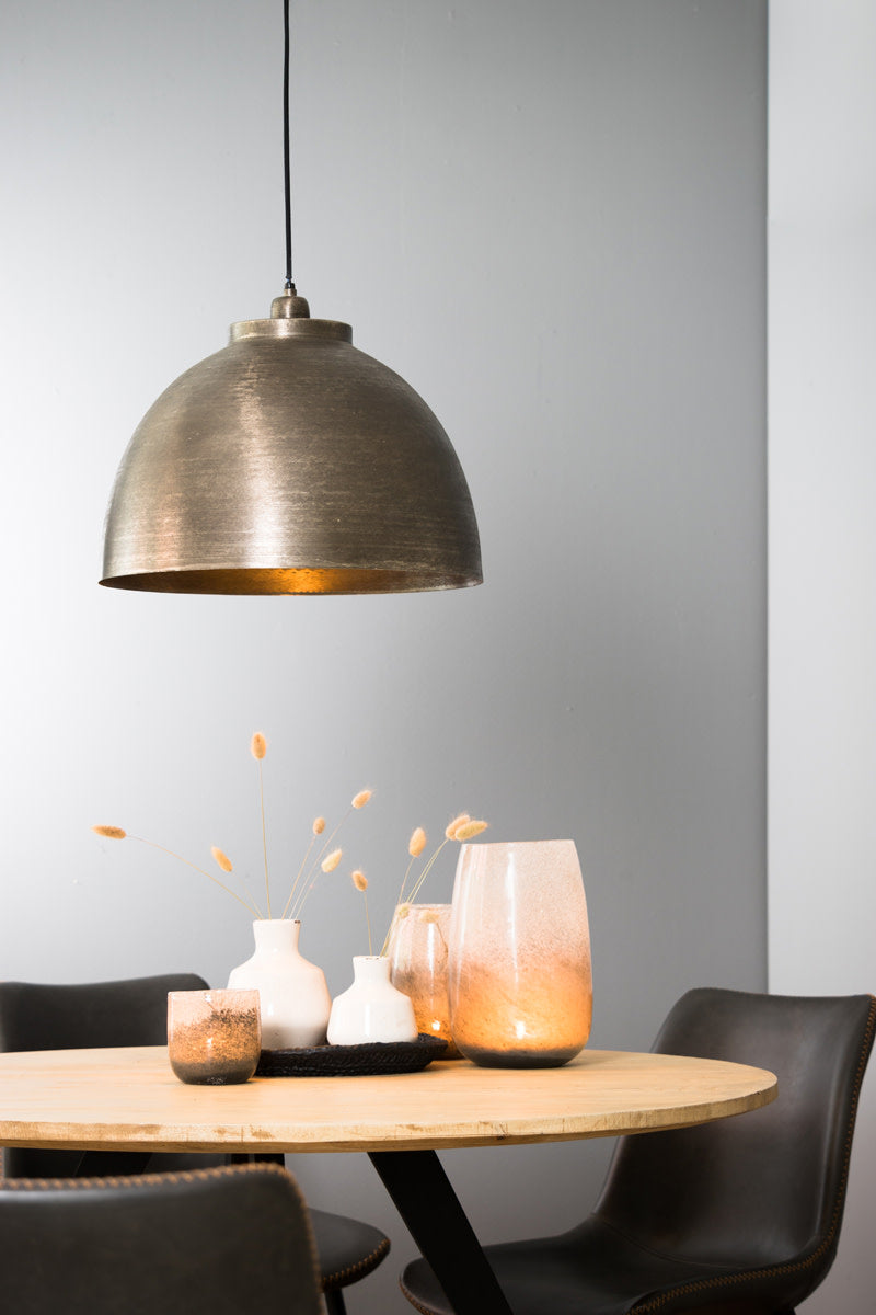 Kylie Dark Raw Nickel Metal Pendant Light 45cm