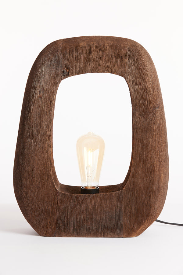 Kelafo Chocolate Brown Wood Table Lamp 40cm