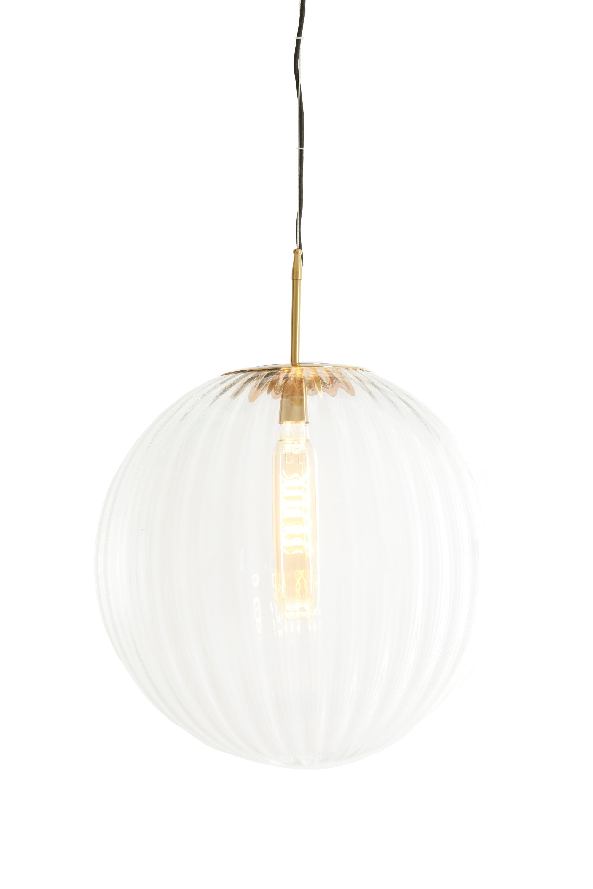 Magdala Clear Glass & Gold Pendant Light 48cm