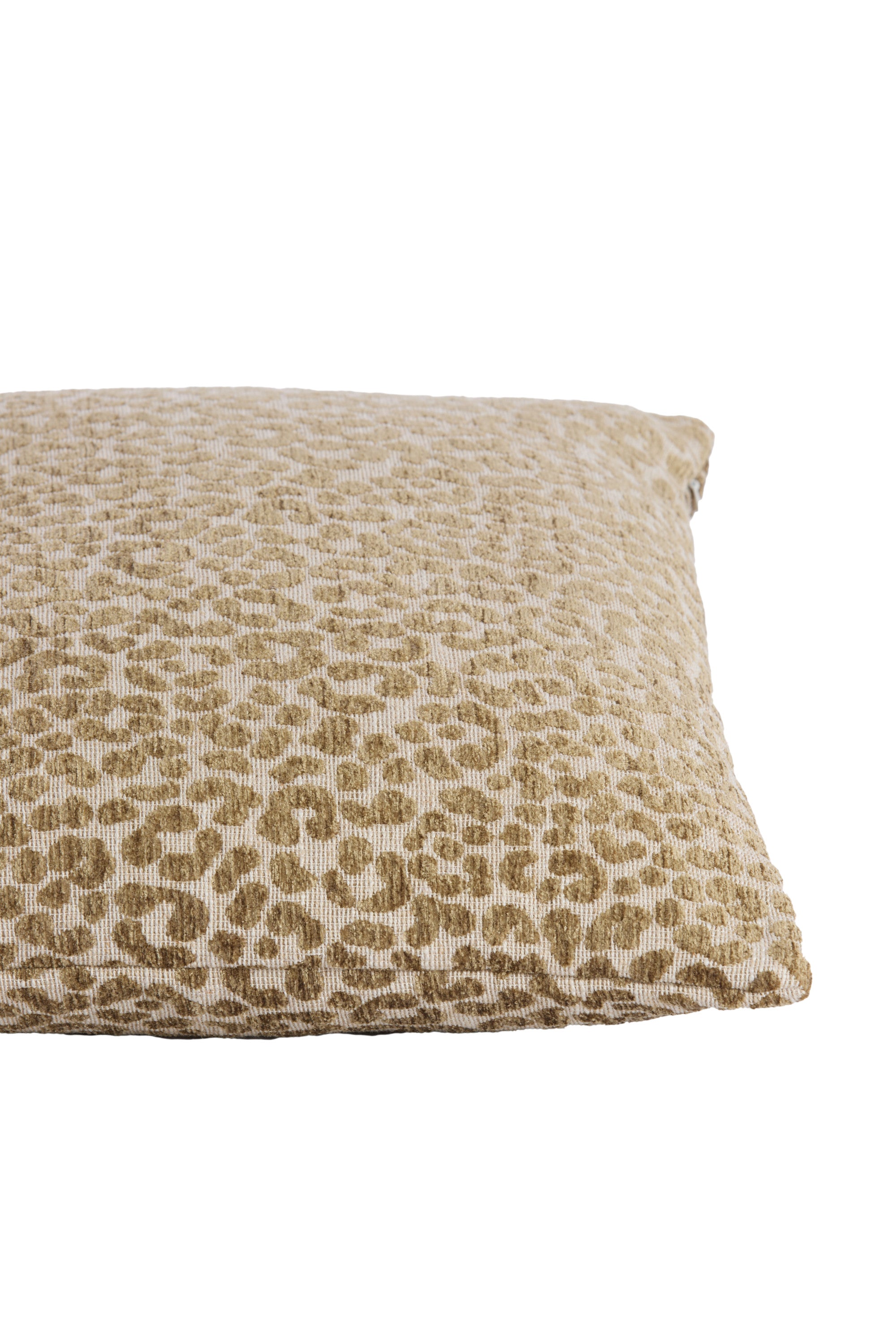 Safford Sand & Olive Green Animal Print Feather Filled Square Cushion 45x45cm