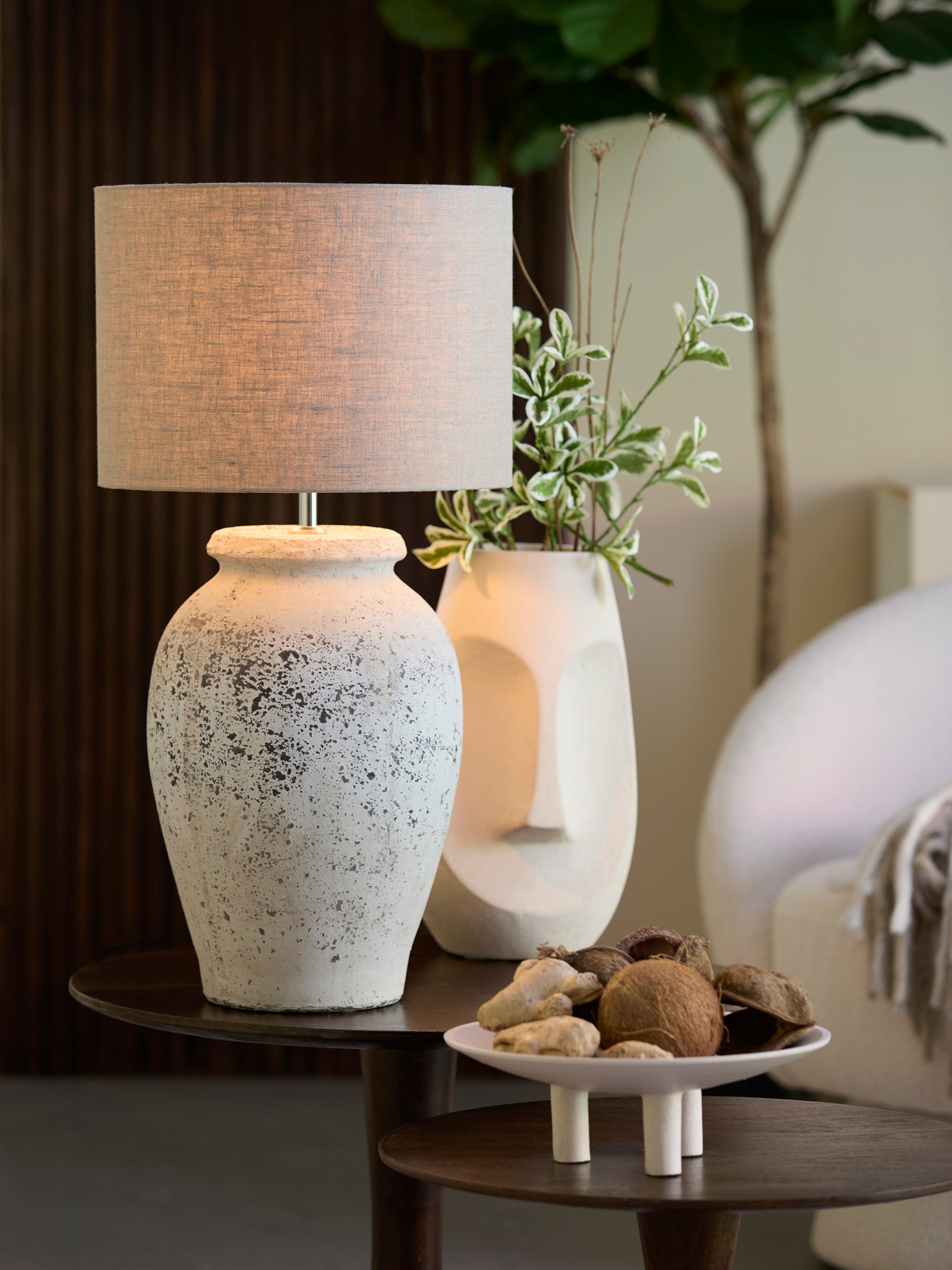 Vulsini Antique Grey Ceramic Table Lamp Base