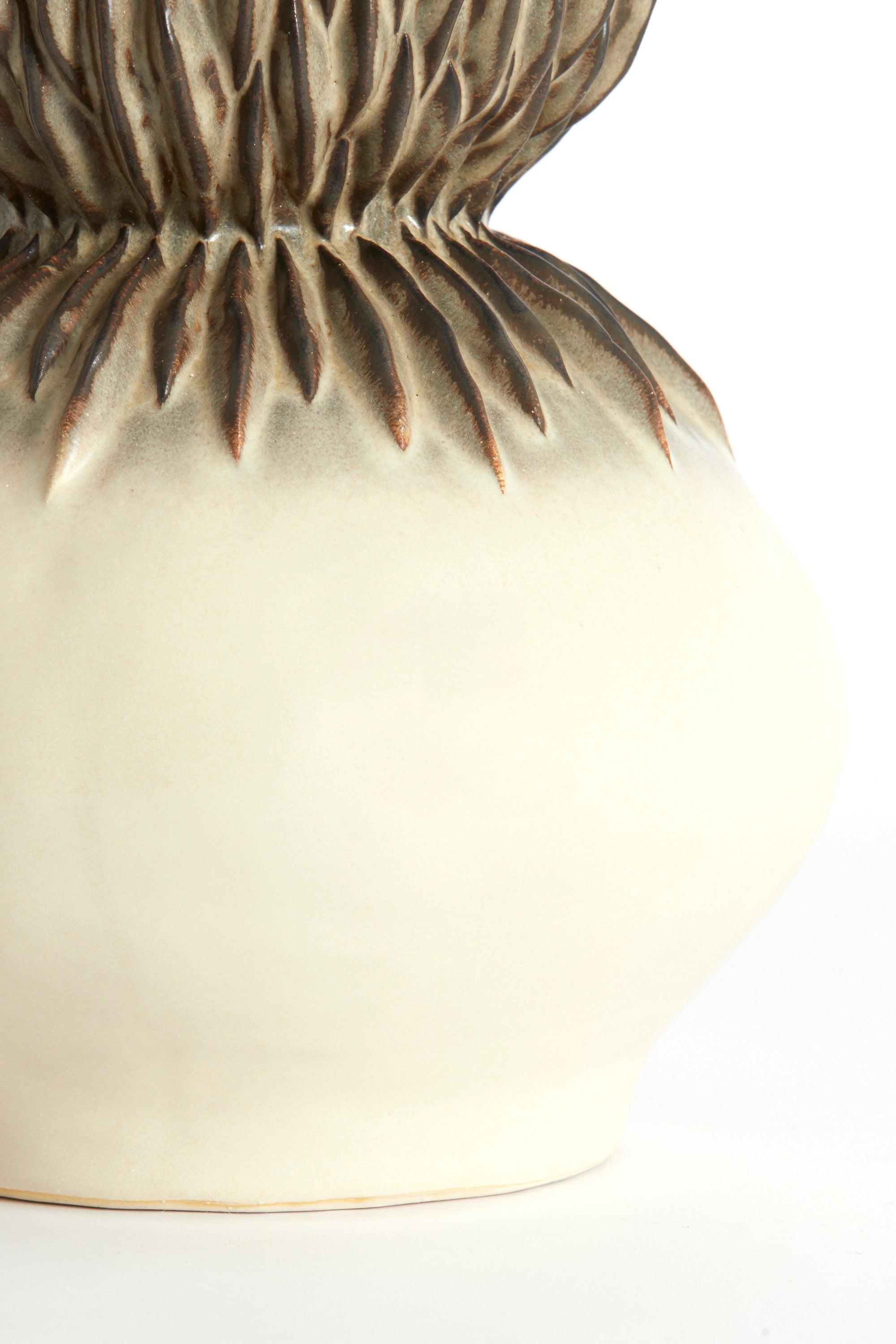 Avera Cream/Brown Ceramic Vase 33cm