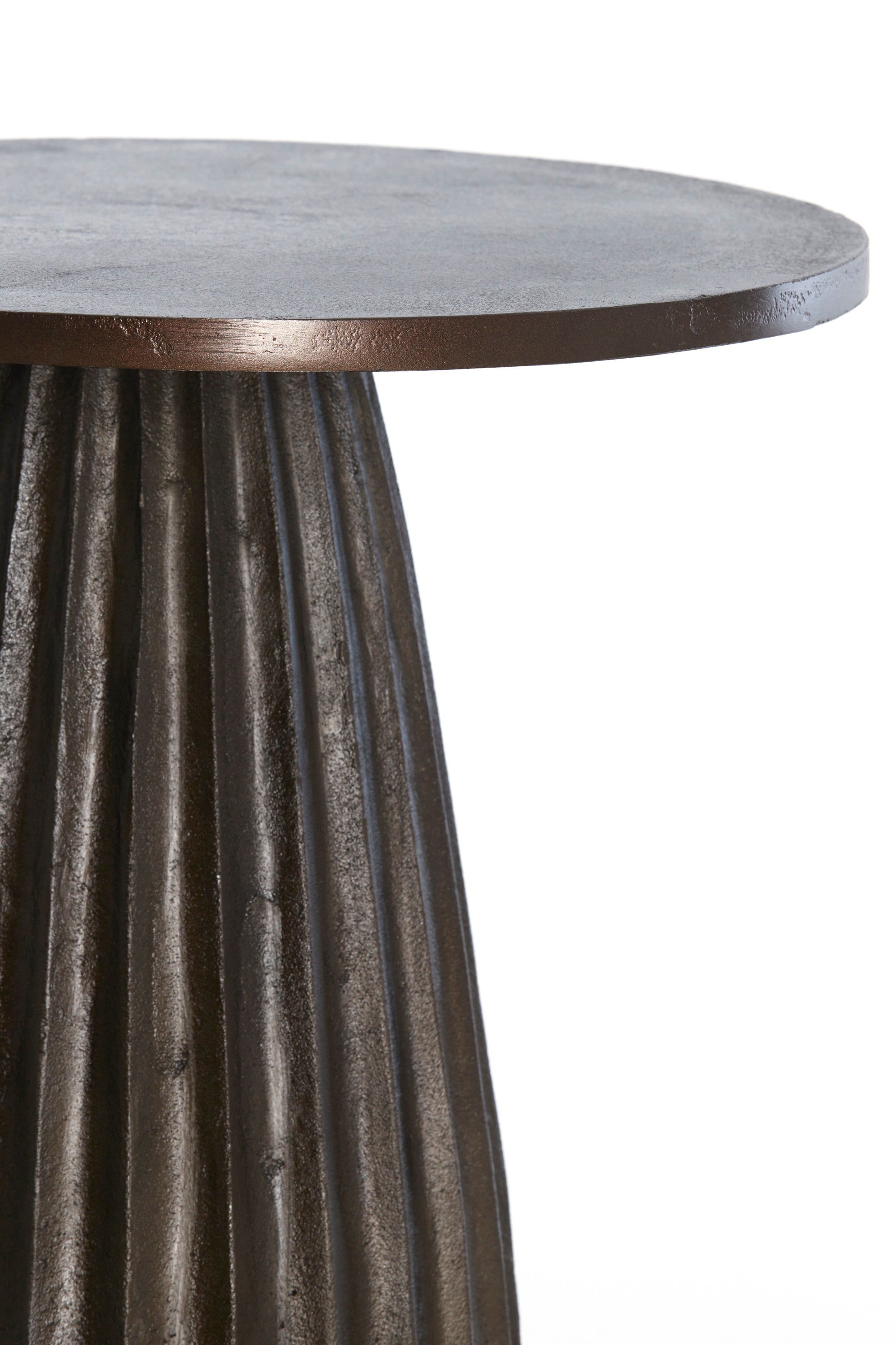 Veglia Matt Dark Brown Metal Round Side Table 51cm