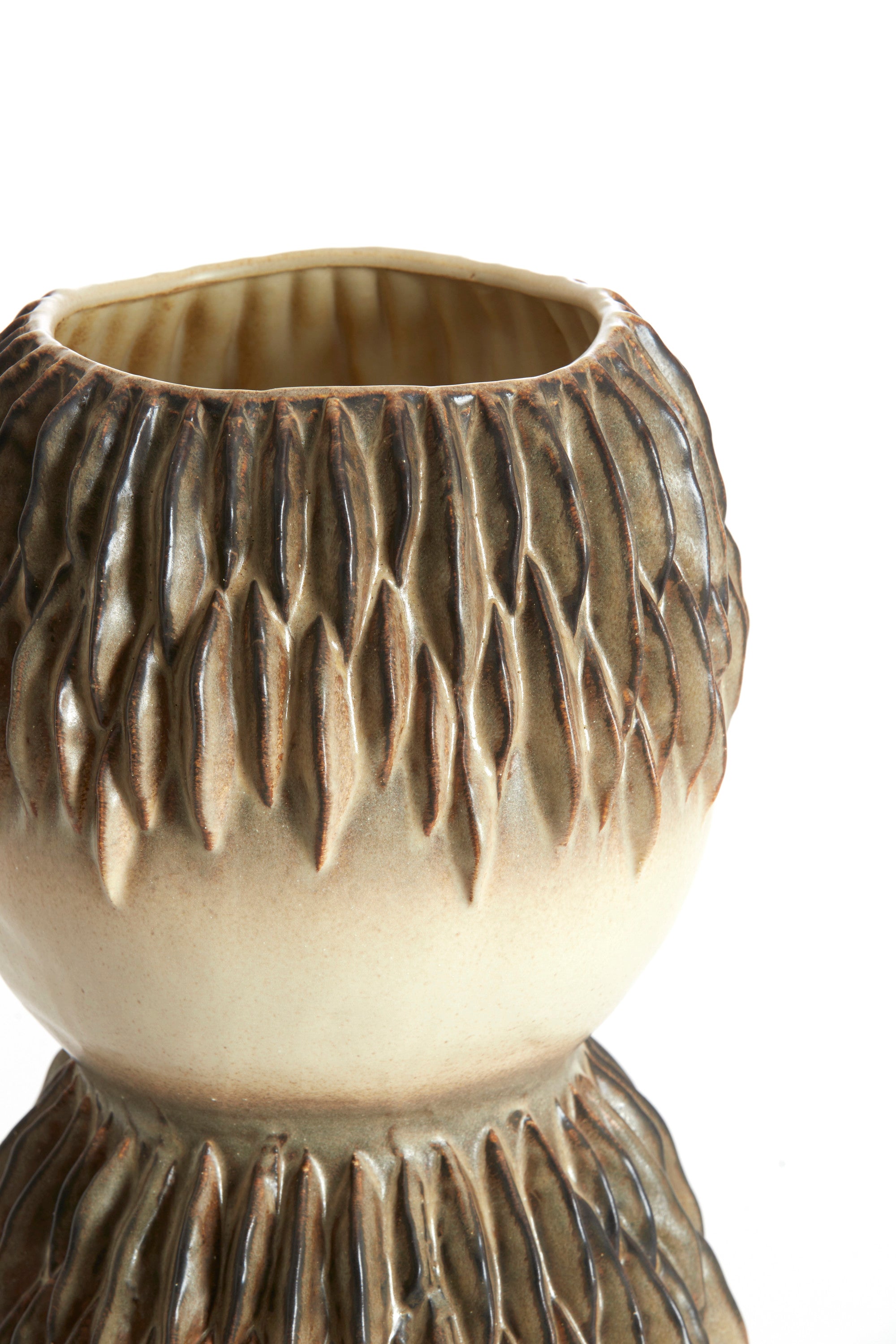 Avera Cream/Brown Ceramic Vase 55cm