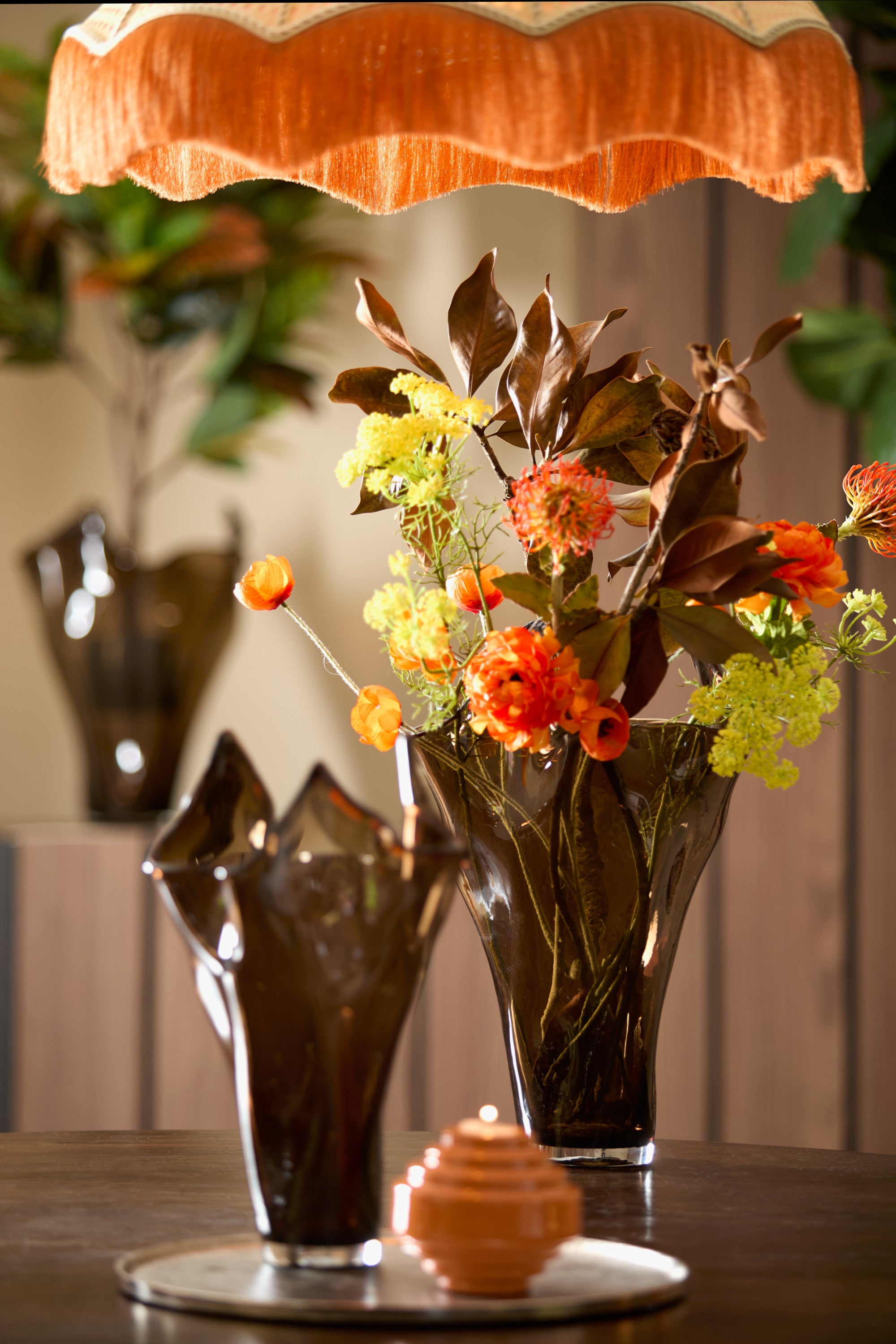 Aiora Dark Brown Glass Vase 46cm