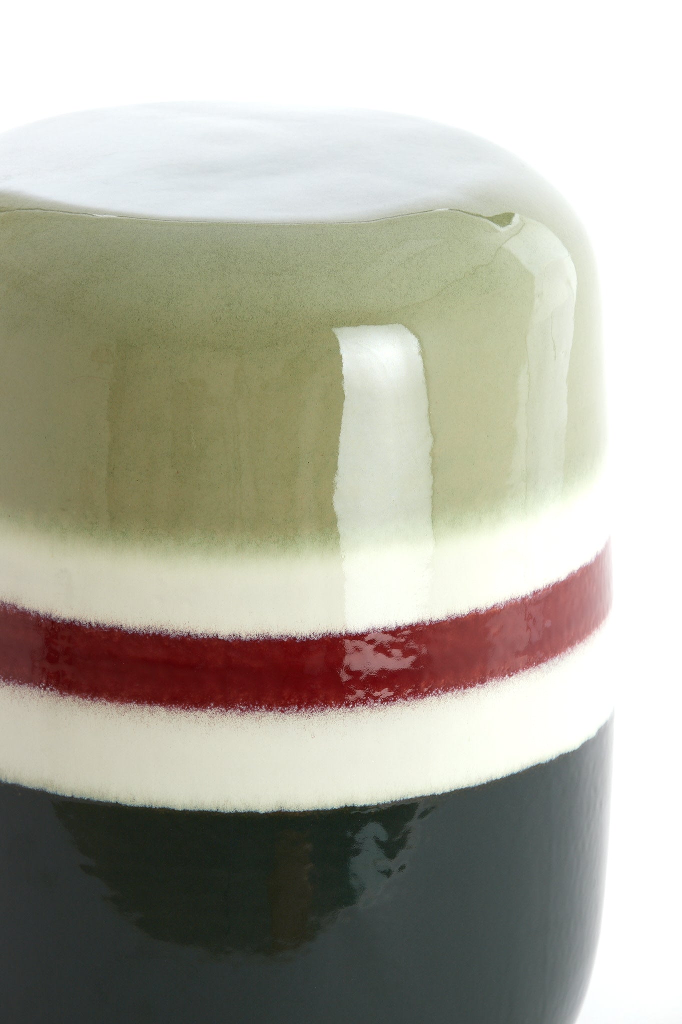 Franca Green/Aubergine Ceramic Round Side Table