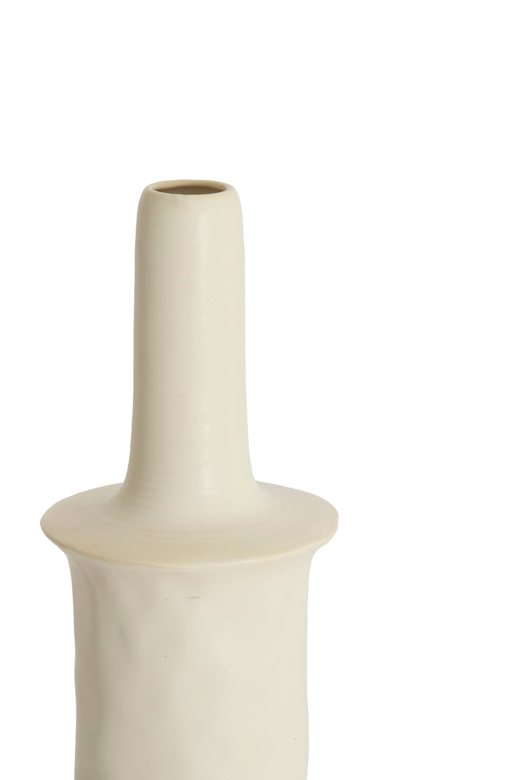 Sennes Matt Cream Ceramic Vase 65.5cm