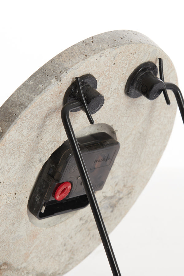 Jenay Brown Travertine Table Clock 15cm