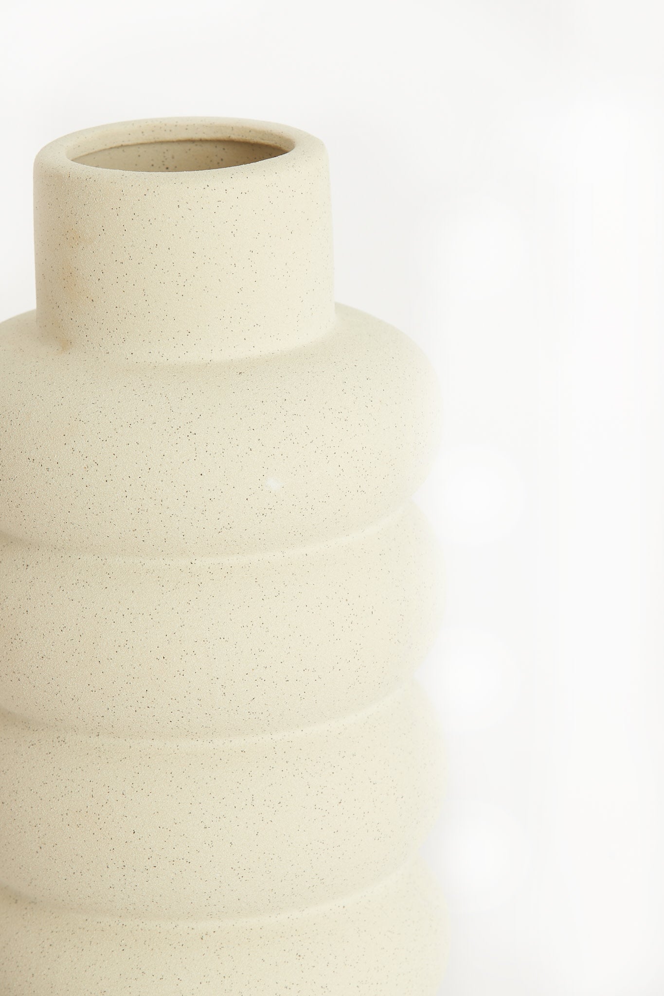 Triora Matt Cream Ceramic Vase 29.5cm