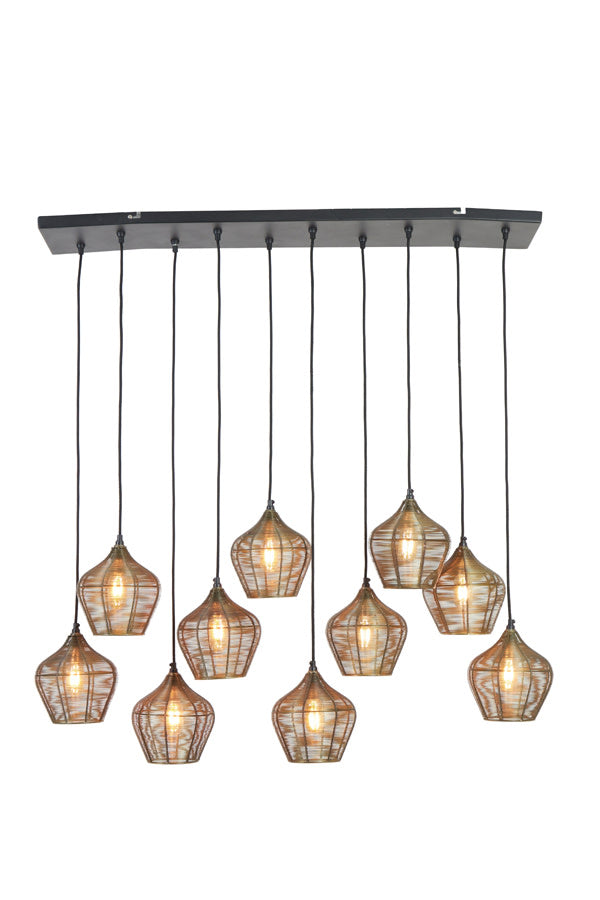 Alvaro Antique Bronze Metal 10 Light Pendant Light