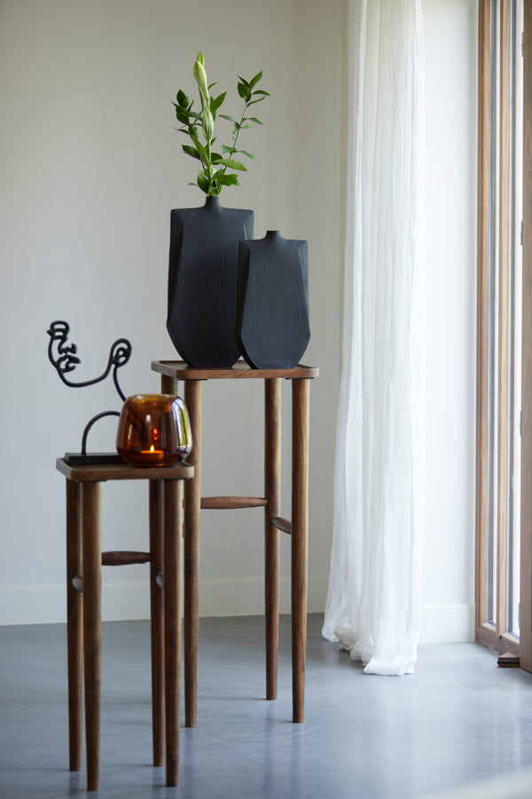 Qiano Brown Acacia Wood Plinth 100cm