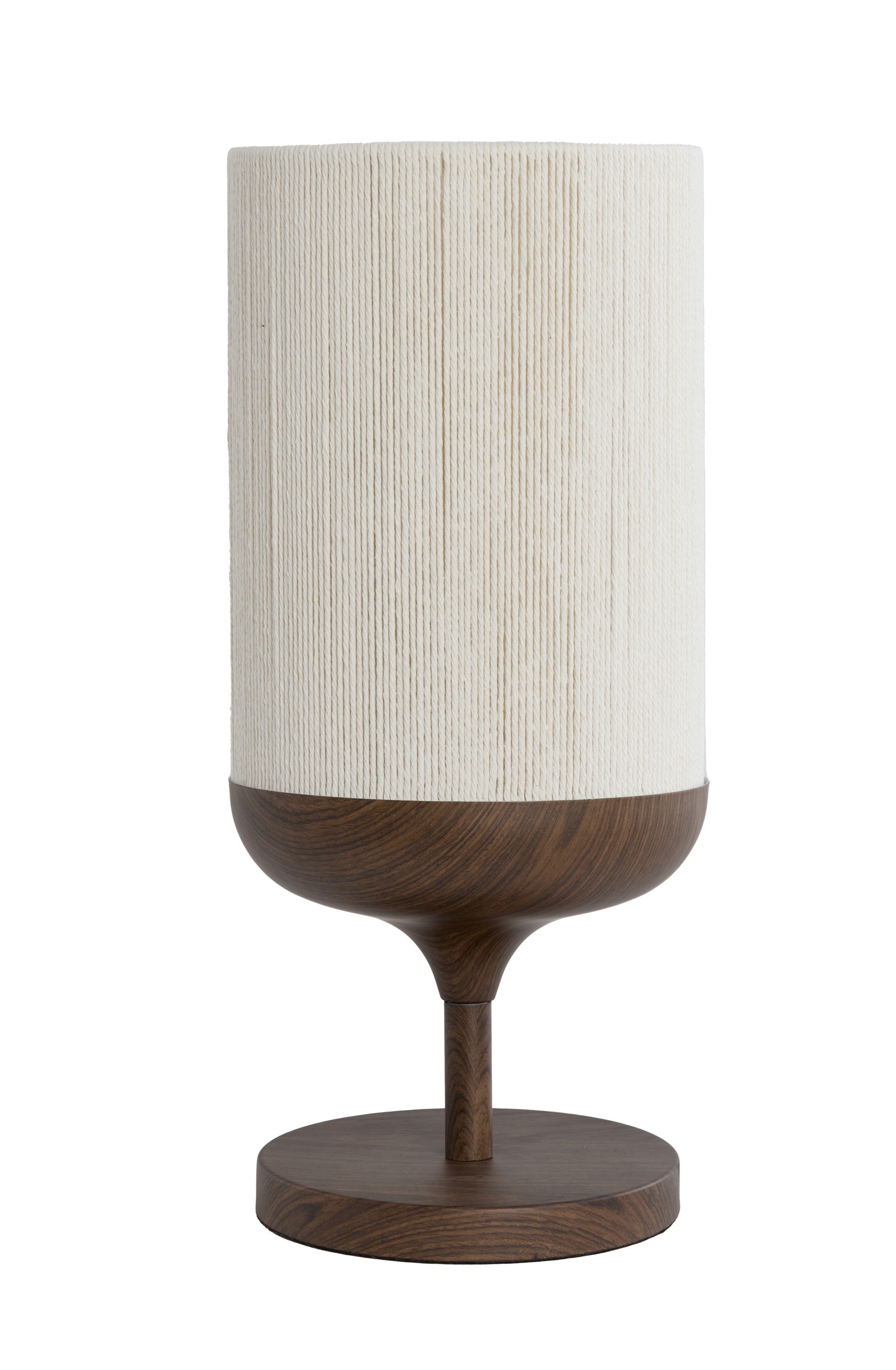 Dania Dark Brown Wood Effect & Cream Rope Table Lamp