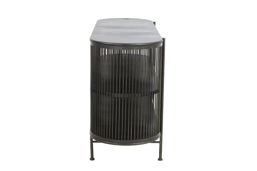 Yinthe Black Metal Wide Open Display Unit 80cm