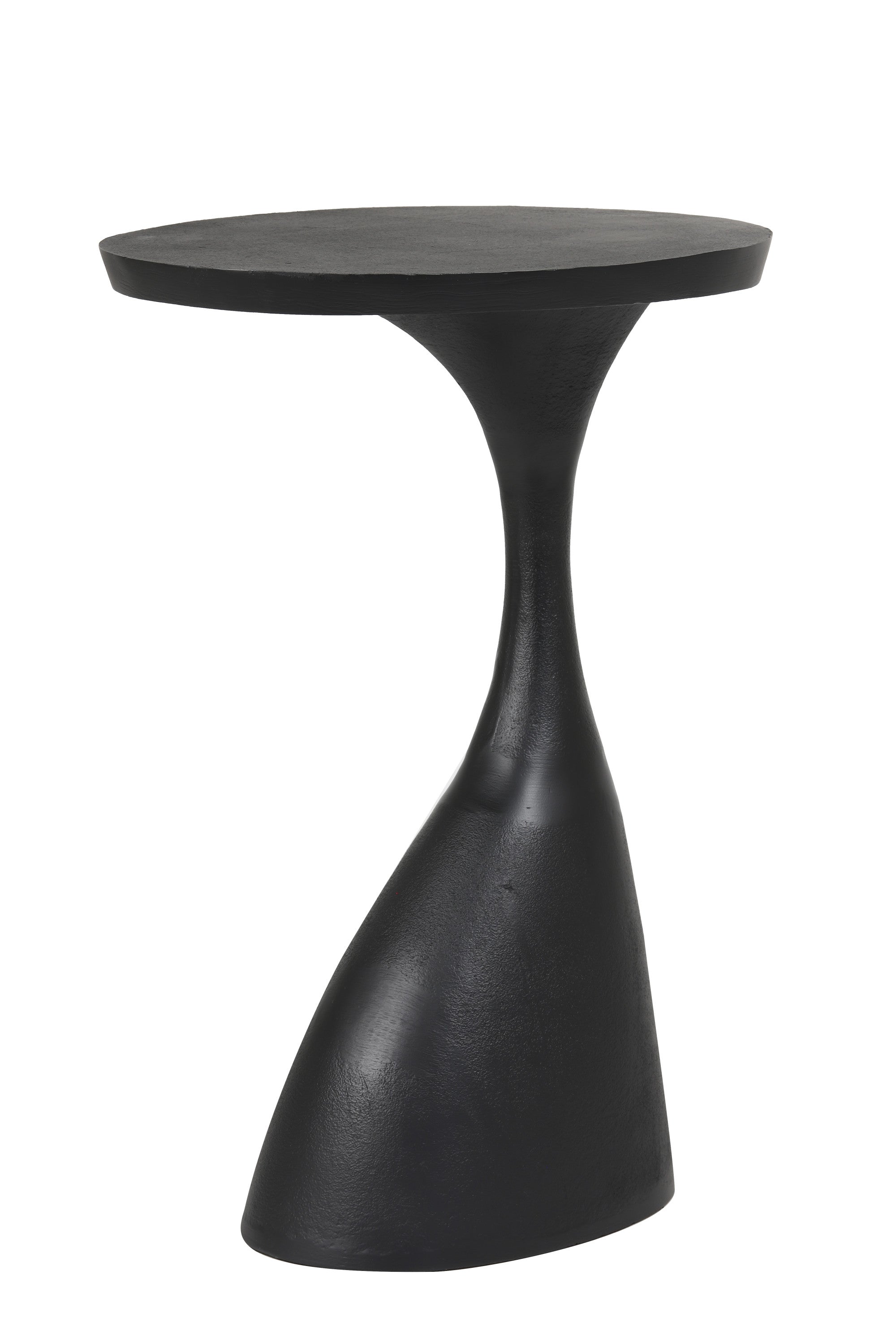 Macau Matt Black Metal Oval Side Table 55cm