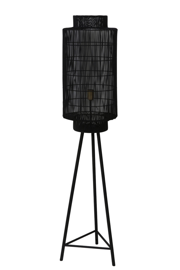 Gruaro Matt Black/Antique Bronze Metal Tripod Floor Lamp