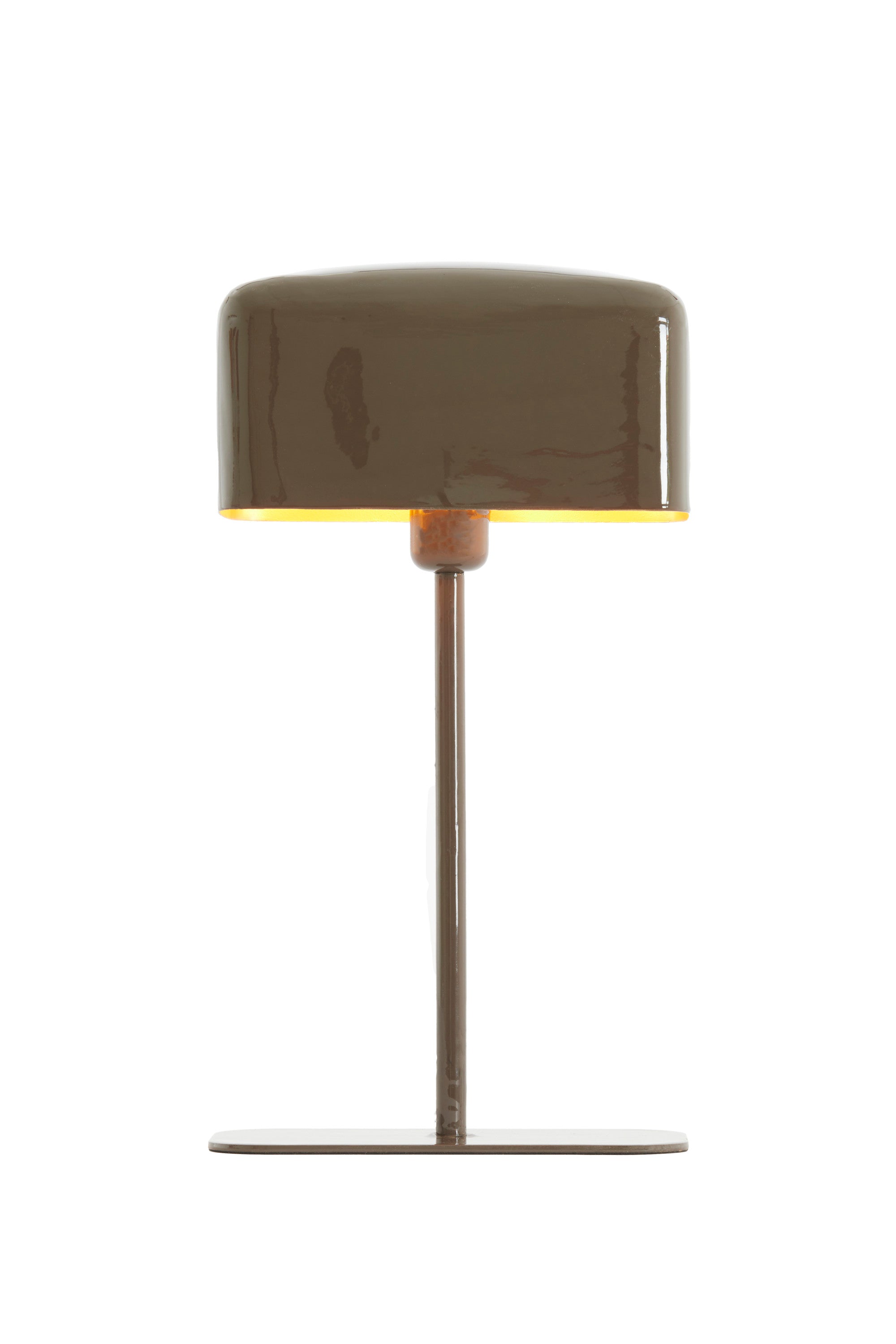 Elenie Gloss Dark Brown Metal Table Lamp 48cm