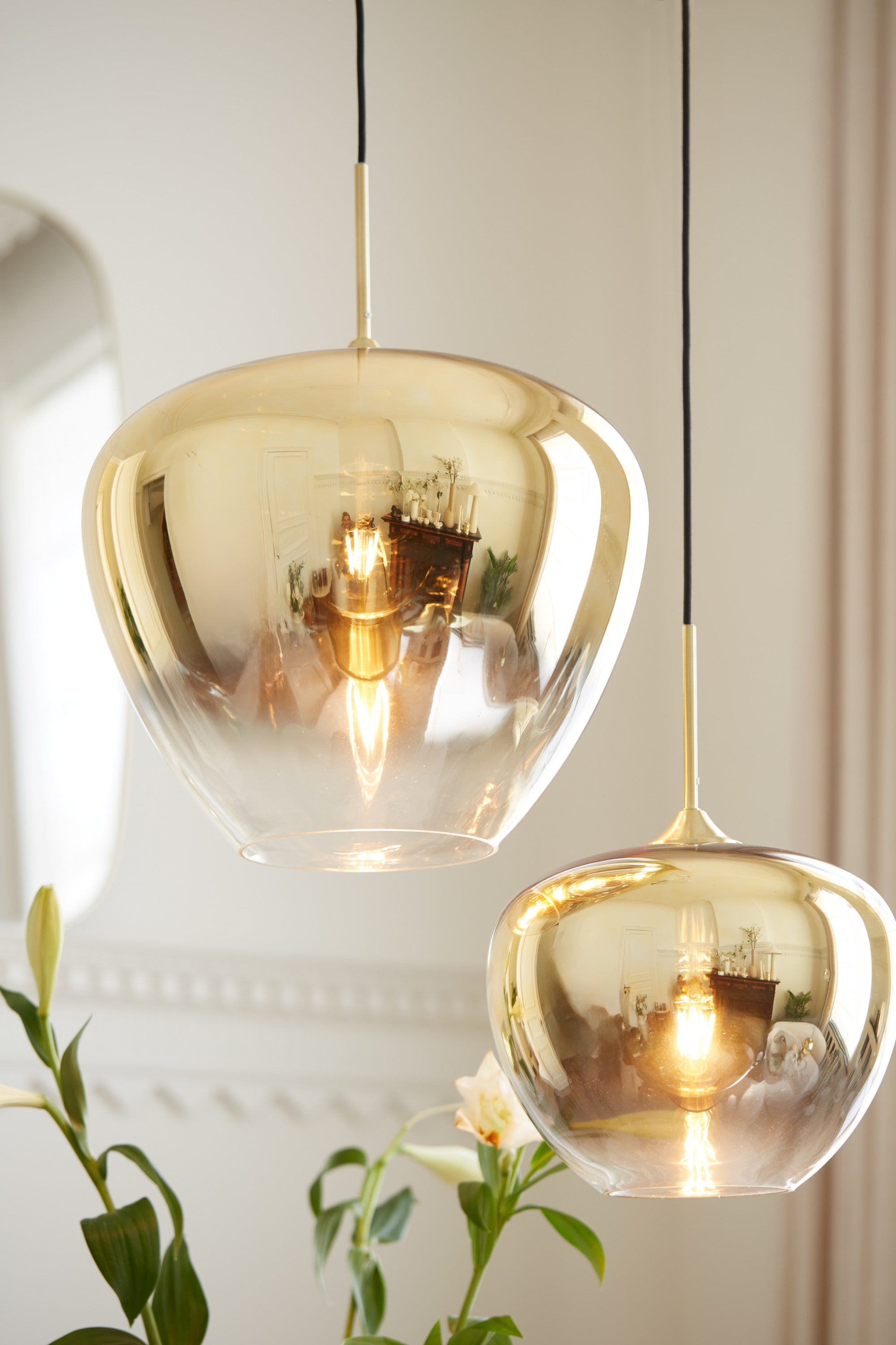 Mayson Gold & Clear Glass Pendant Light 40cm