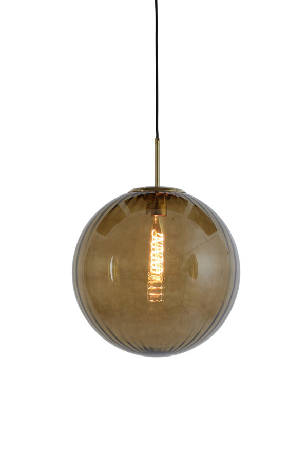 Magdala Brown Glass & Gold Pendant Light 40cm