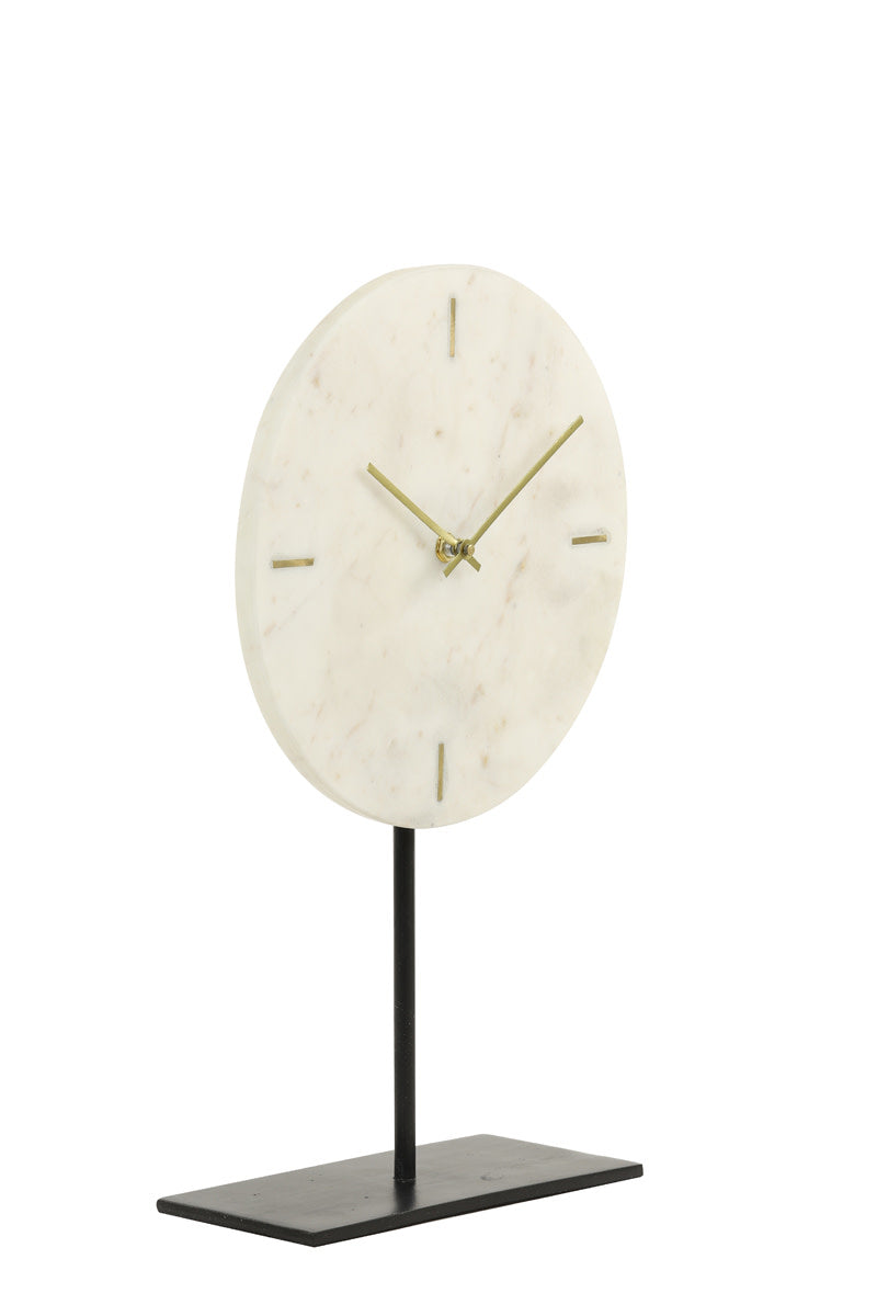 Moreno White Marble Table Clock