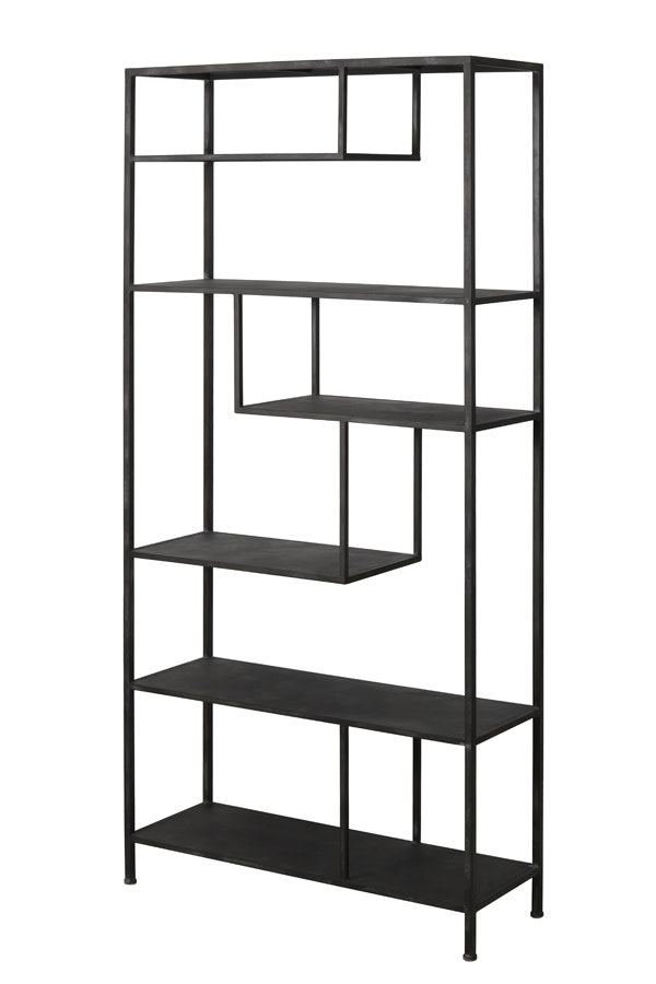 Ylaya Antique Black Metal Open Display Unit