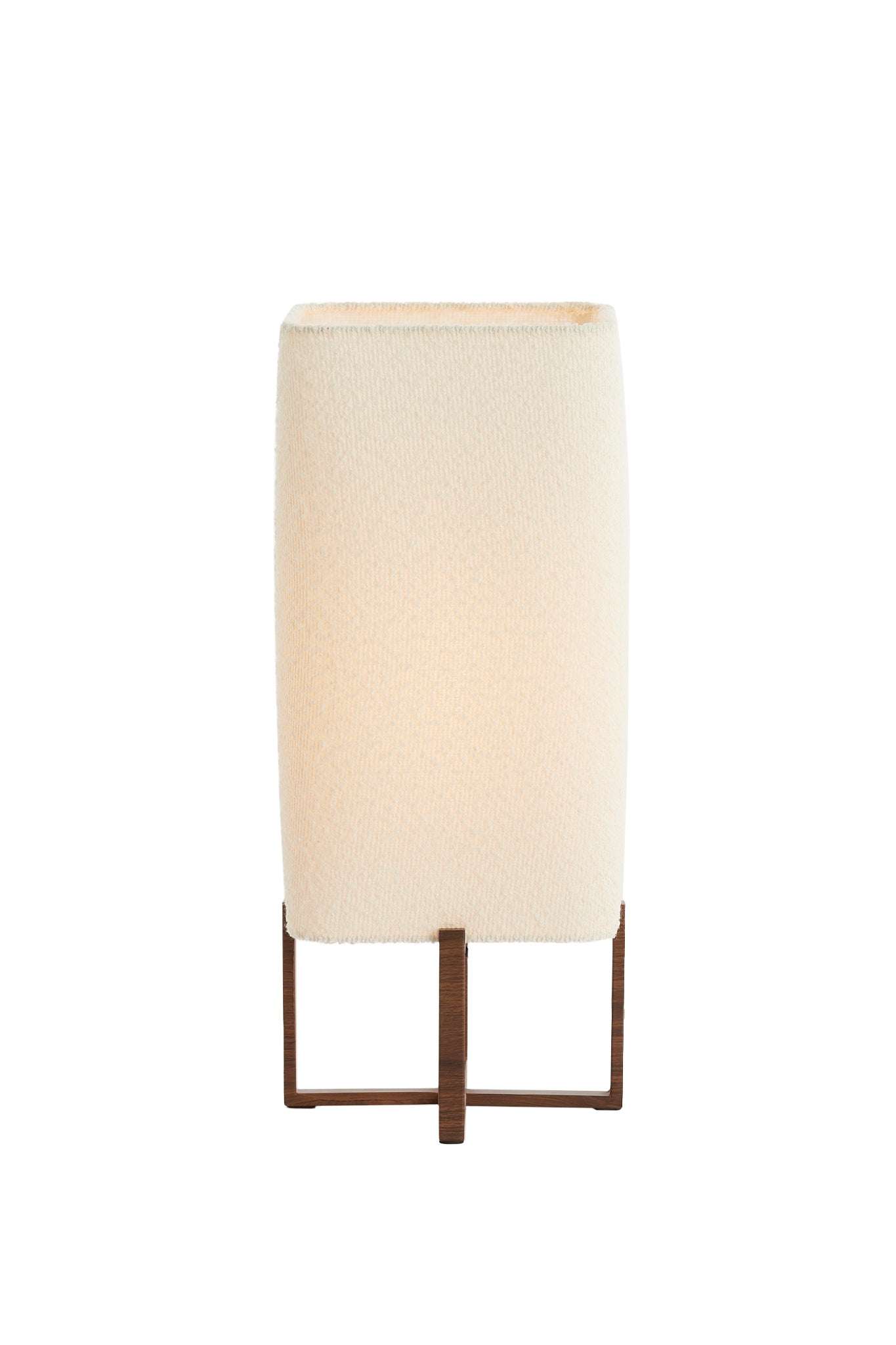 Wyn Dark Brown Wood Effect & Cream Bouclé Table Lamp 50.5cm