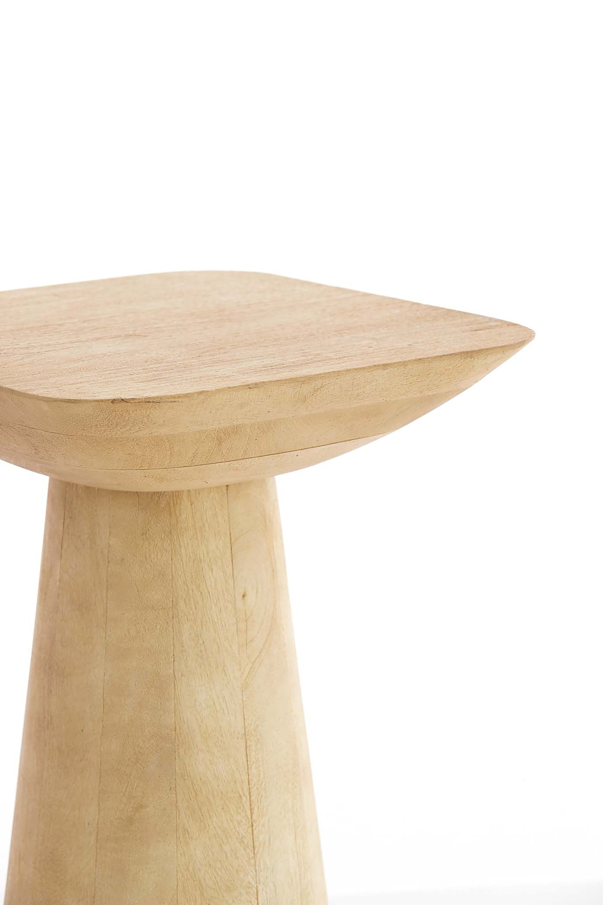 Dego Matt Natural Wood Round Side Table 53cm