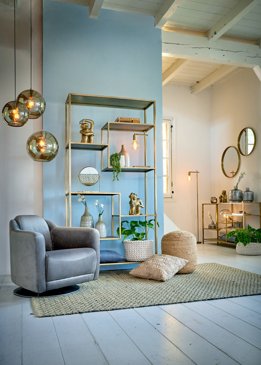 Yvana Antique Gold Metal Open Display Unit