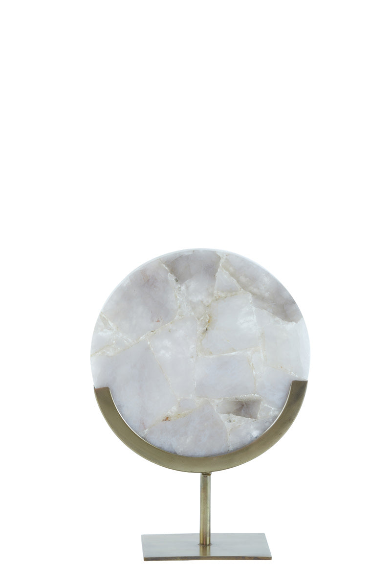 Gouya Grey Agate & Antique Bronze Ornament on Stand