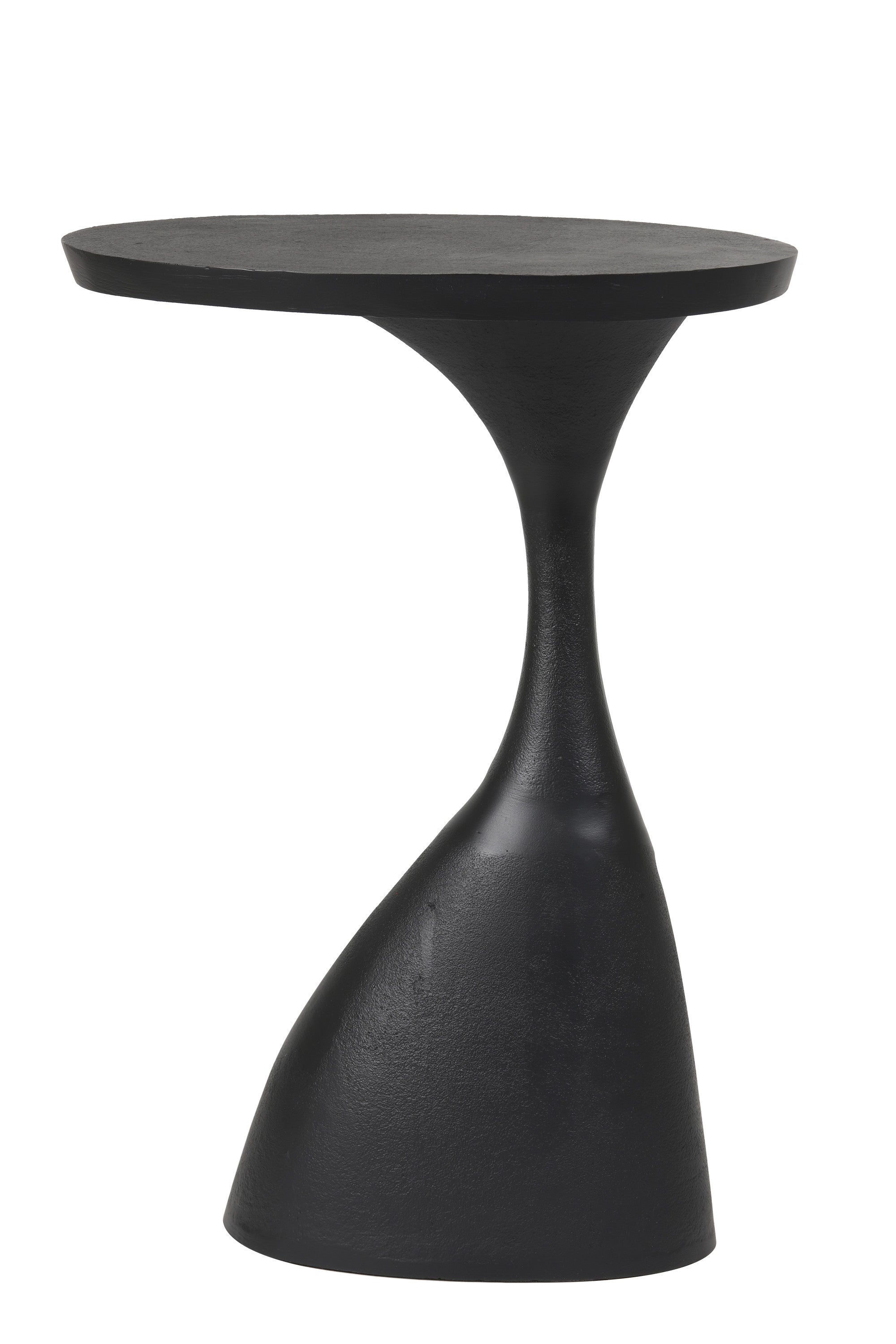 Macau Matt Black Metal Oval Side Table 55cm
