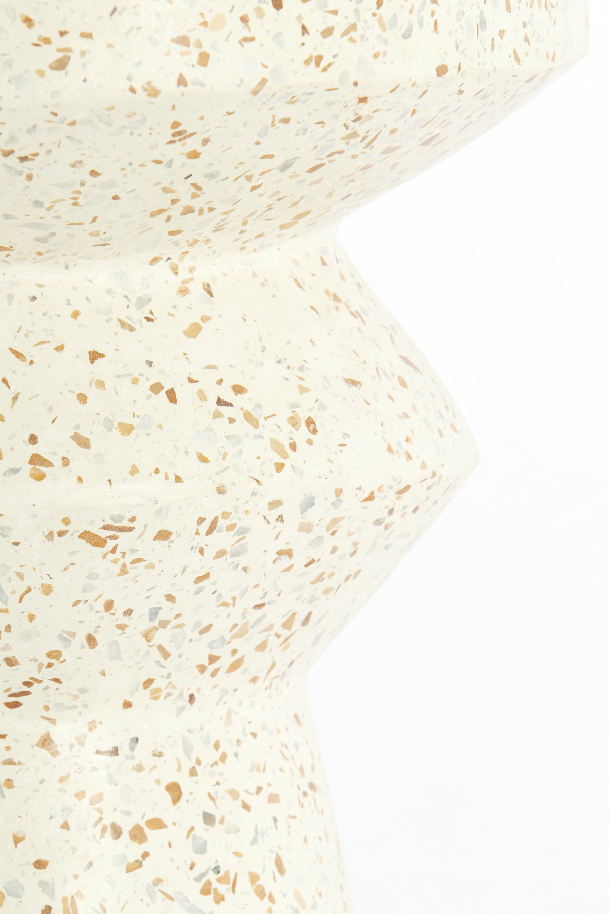 Sella Cream Terrazzo Geometric Round Side Table