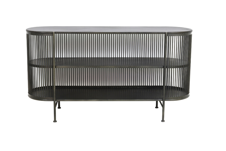Yinthe Black Metal Wide Open Display Unit 80cm