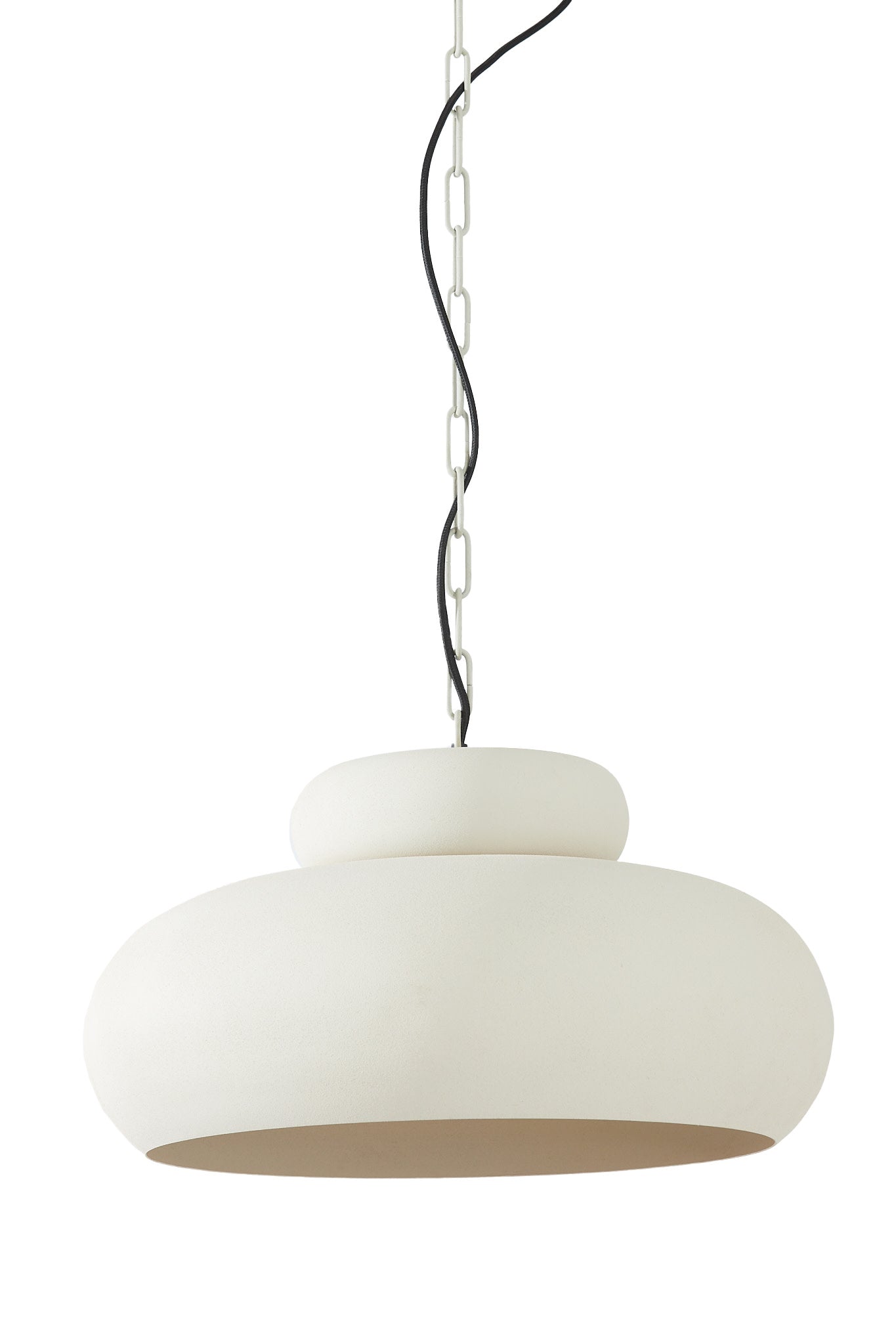 Neiva Matt Cream Metal Pendant Light 46cm