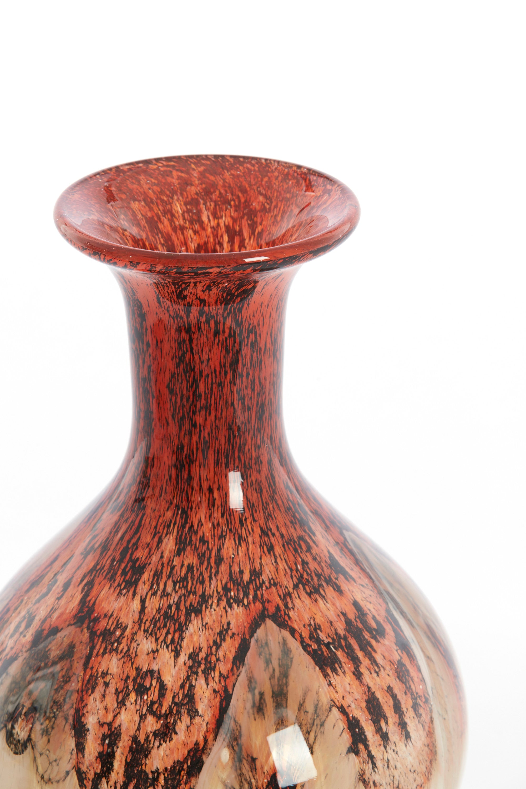 Jorven Red & Taupe Glass Vase
