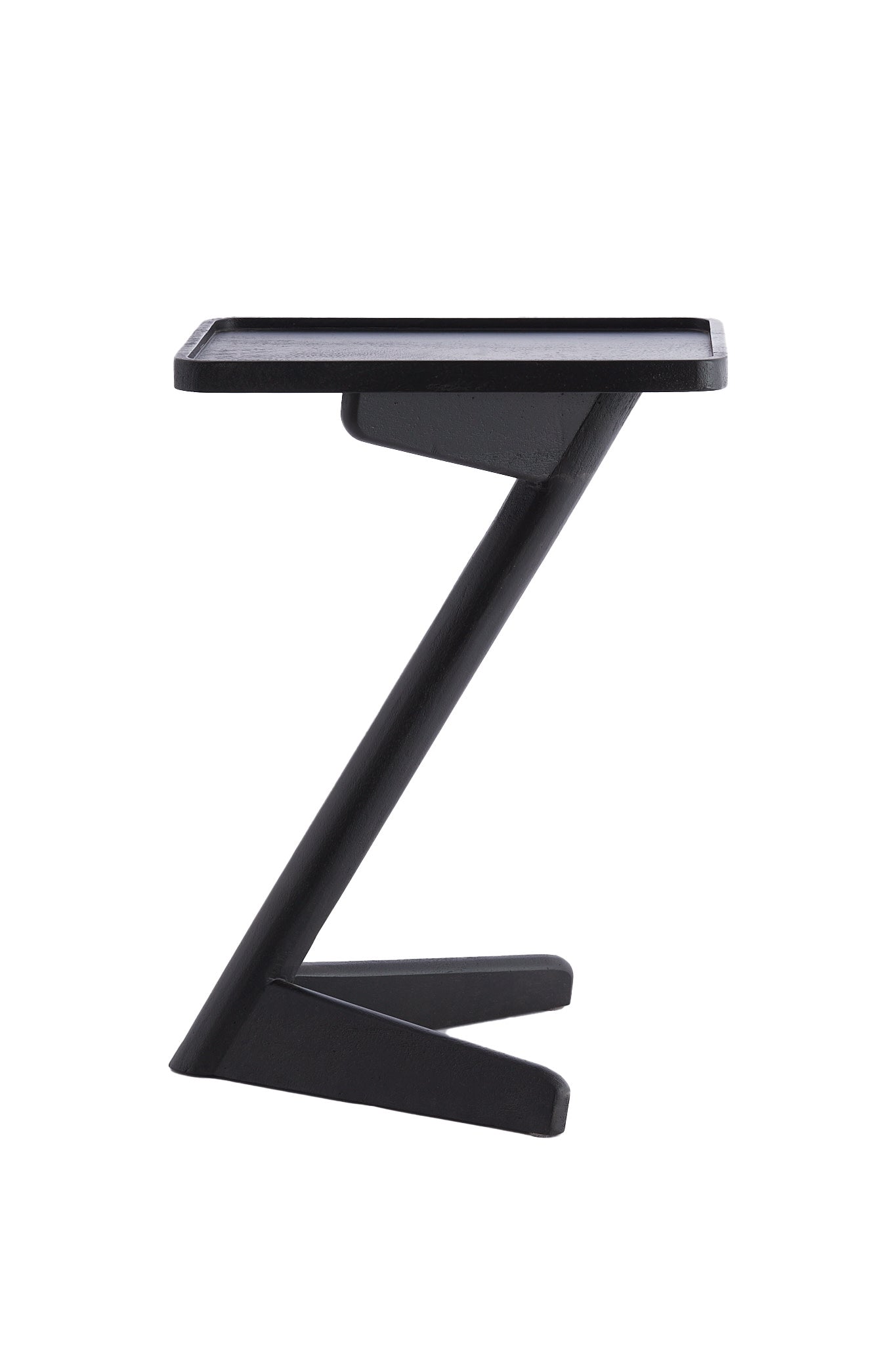 Qiano Matt Black Mango Wood Rectangular Side Table