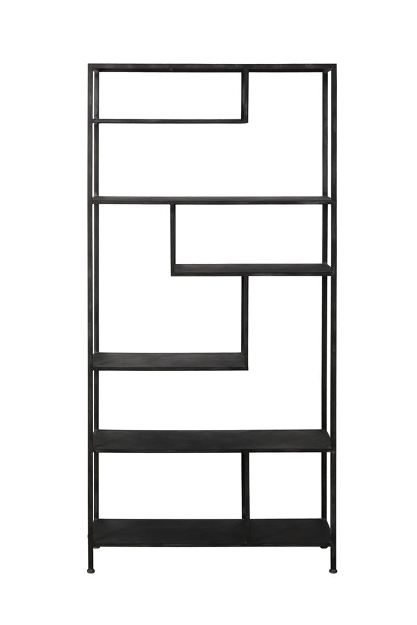 Ylaya Antique Black Metal Open Display Unit