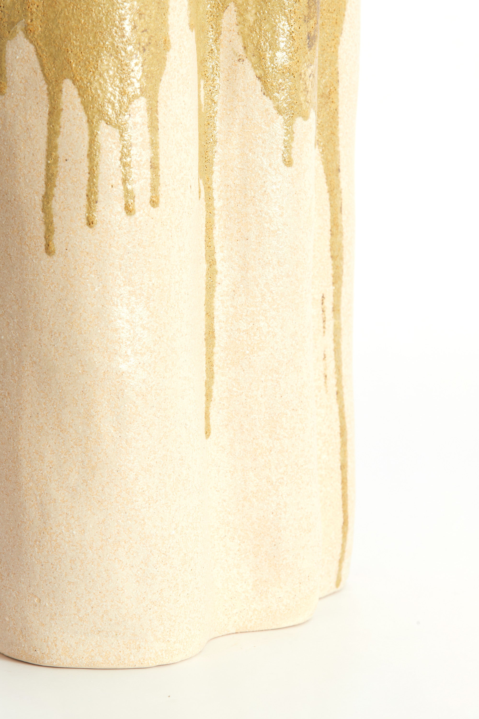 Flovilla Cream & Olive Green Ceramic Vase 30cm