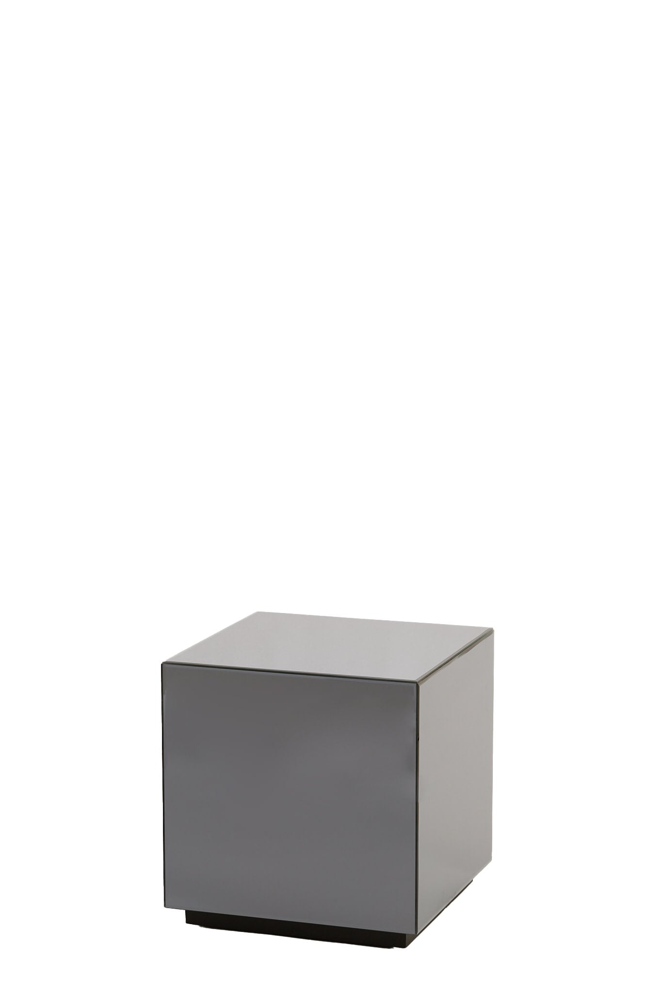 Daxton Smoked Glass Plinth Side Table 40cm