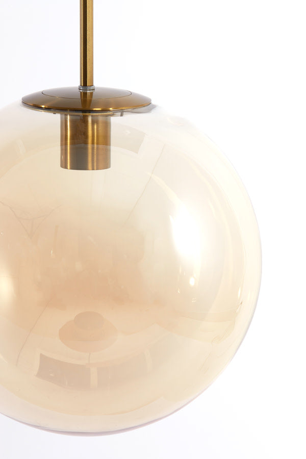 Medina Amber Glass & Gold 3 Light Pendant Light